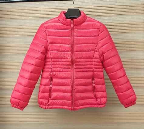 Stock Good Quality Cheap Girl Lady Light Cotton Stand Collar Jacket