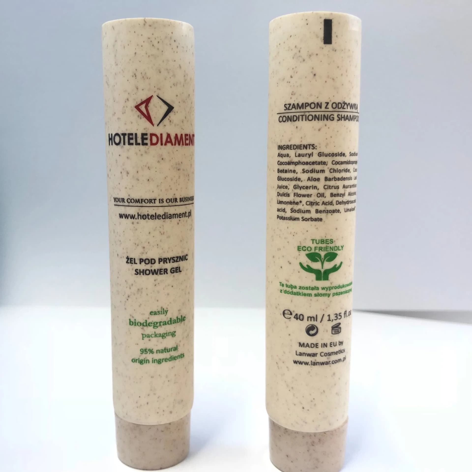 Eco-Friendly Mini Wheat Straw Hotel Shampoo & Gel Tube