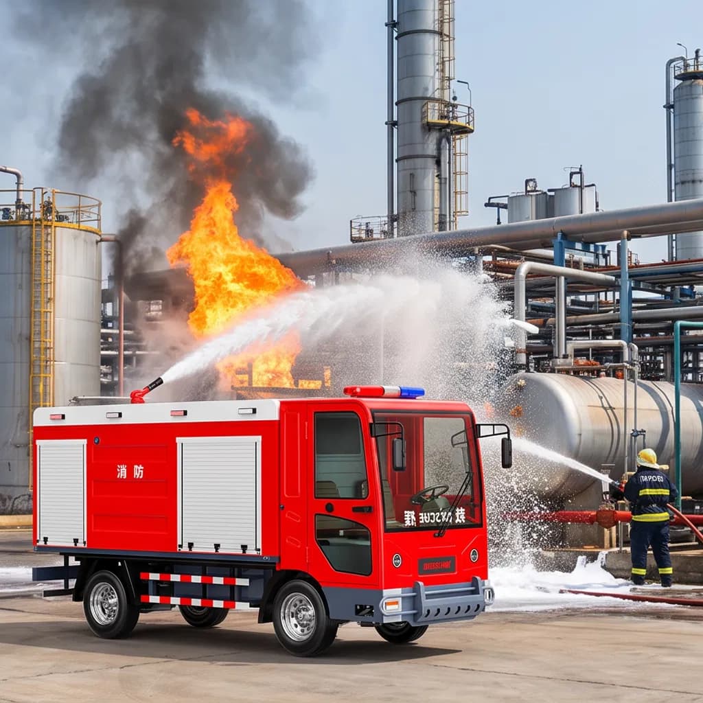 Robust Electric Fire Truck with 5 Roller Shutter Doors and Fire Pump