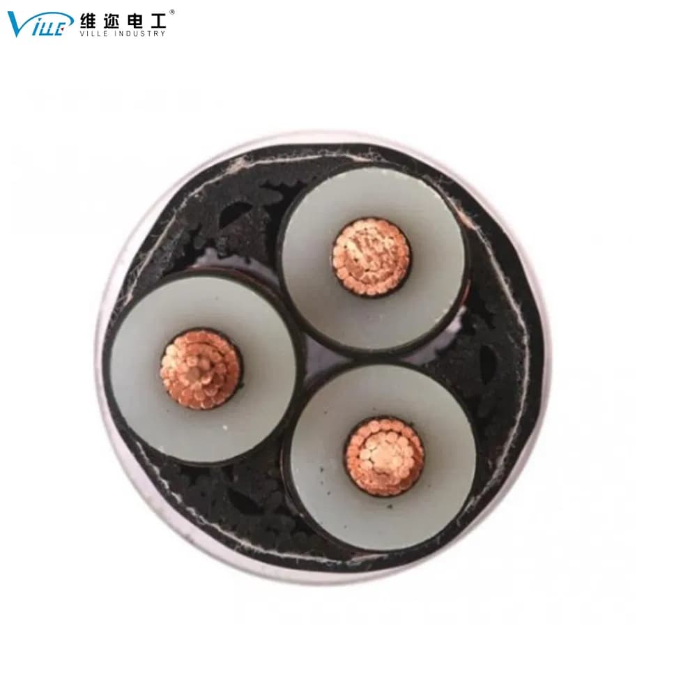High Voltage XLPE Stranded Conductor N2xsey 26/35kv 3X95mm2 Power Cable Three Core Screened Kema / CE
