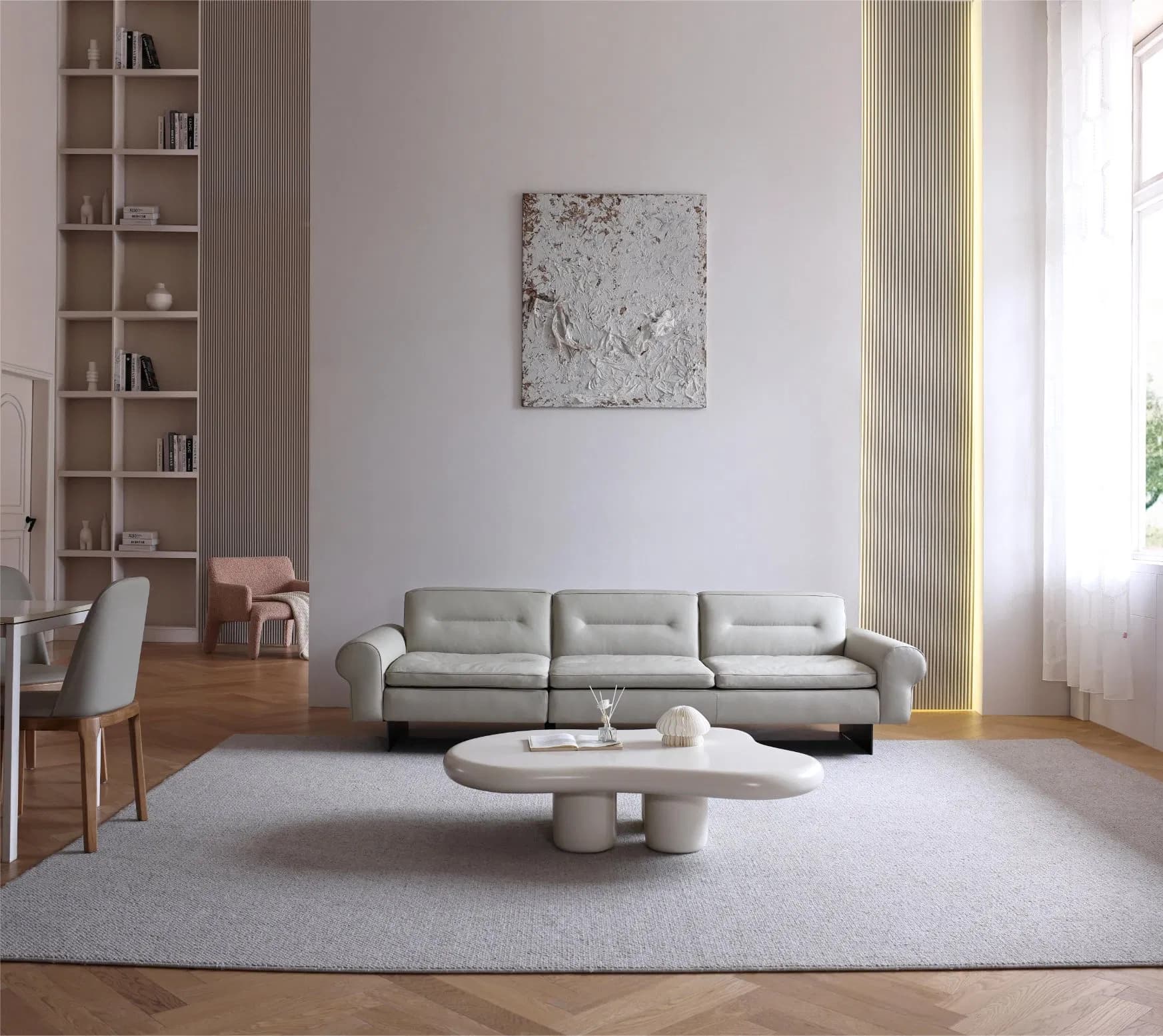 Modern Italian Leather Sofa 3 Seat for Luxury Living Spaces