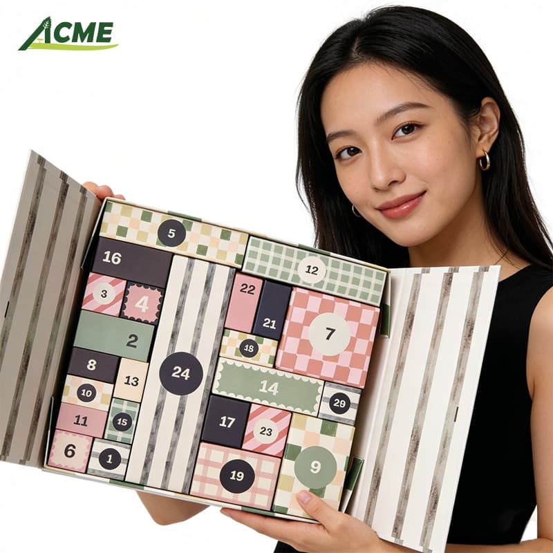 Made in China 12-Day Empty Flip Advent Calendar Box