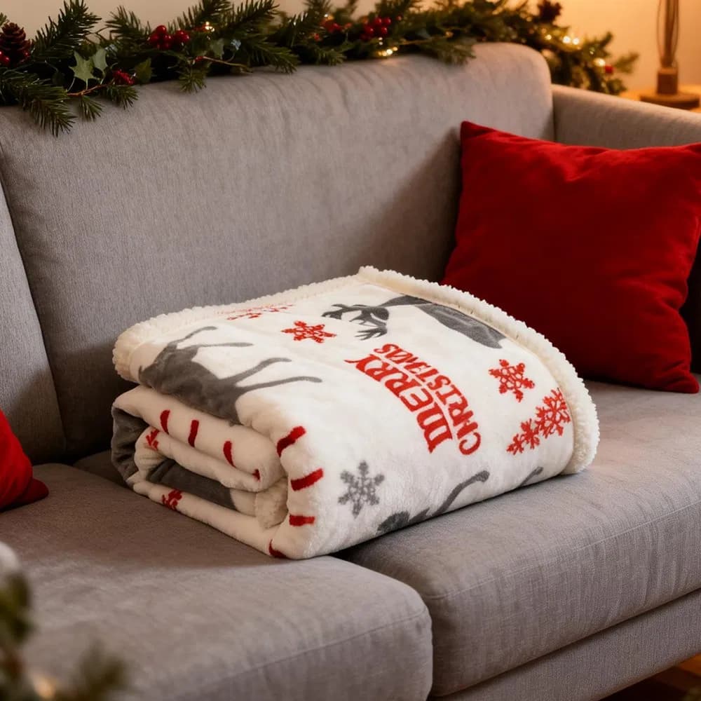 2026 New Christmas Blanket Flannel Blanket Sherpa Blanket