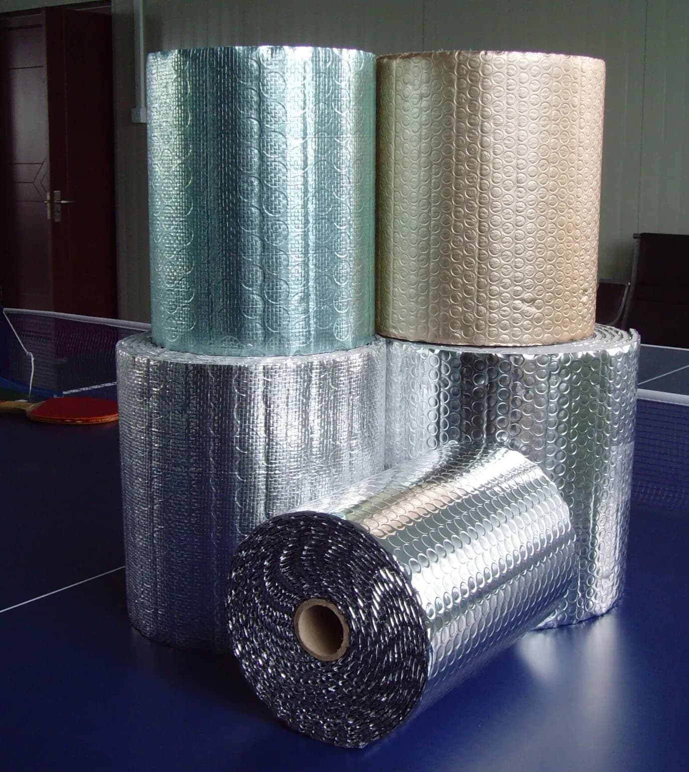 Radiant Barrier Insulation Double Layer Woven Fabric Foil Faced with Bubble Thermal Insulation