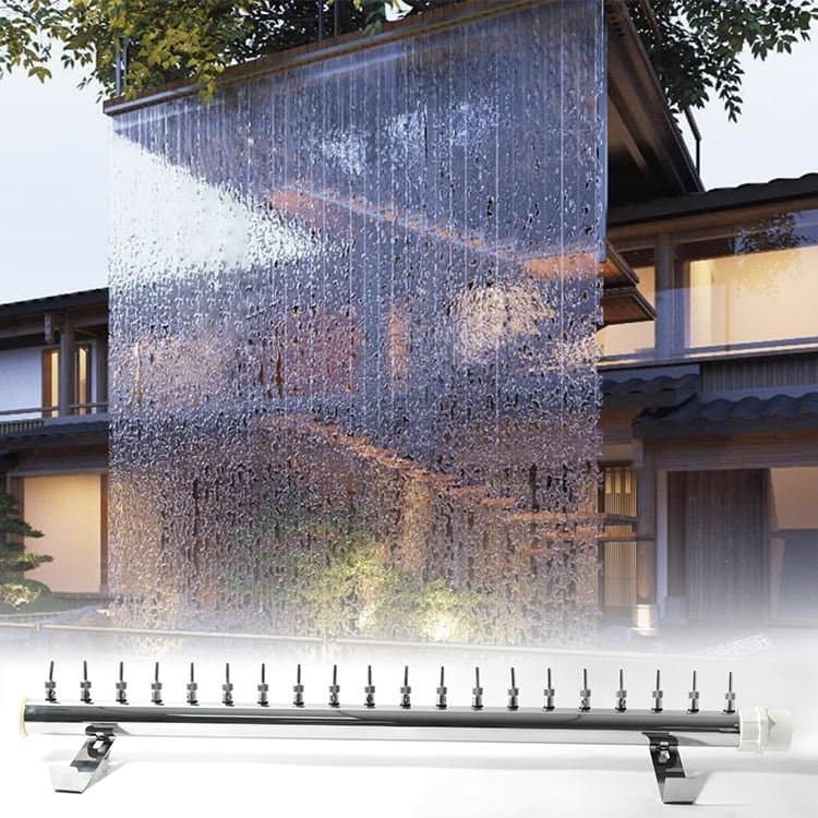 Indoor Lobby Hang String Writing Graphic Water Rain Curtain Fountain Waterfall