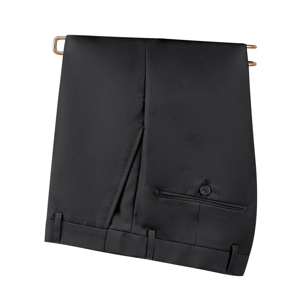 High Waist Straight Leg Stretch Smooth Fabric Formal Office Men Suit Pants