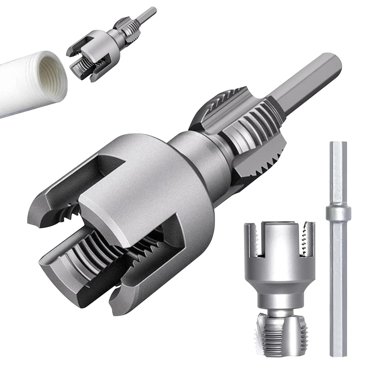 Jieda Tools Water Pipe Threading Kit with Internal & External Cutter
