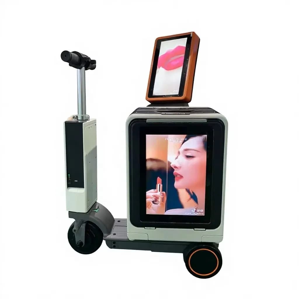 High-Tech Smart Luggage for Streaming and Electric Mobility