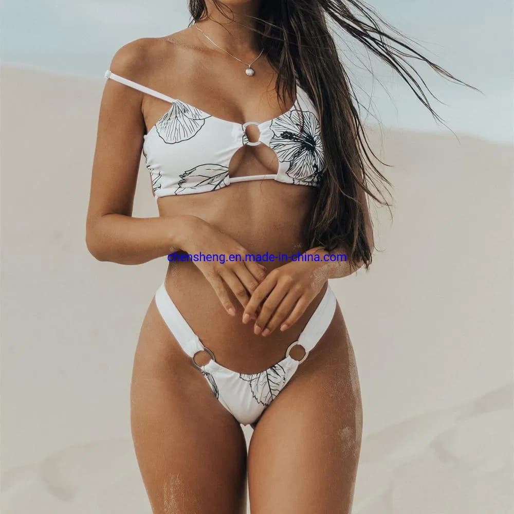 Custom Women Vintage Swimsuit Two Piece Retro Halter Swimwear