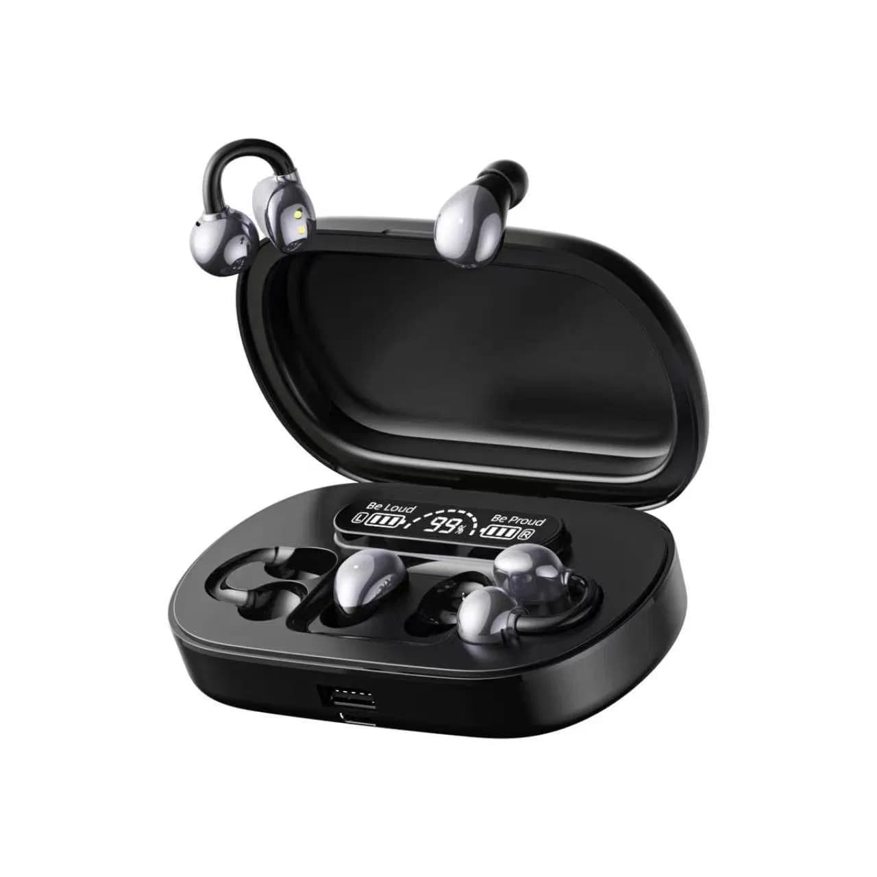 Open Ear Clip Wireless Earbuds with LED Power Display Headphones