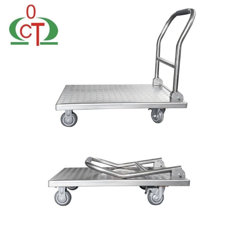 Heavy-Duty Foldable Stainless Steel Trolley for Easy Transport