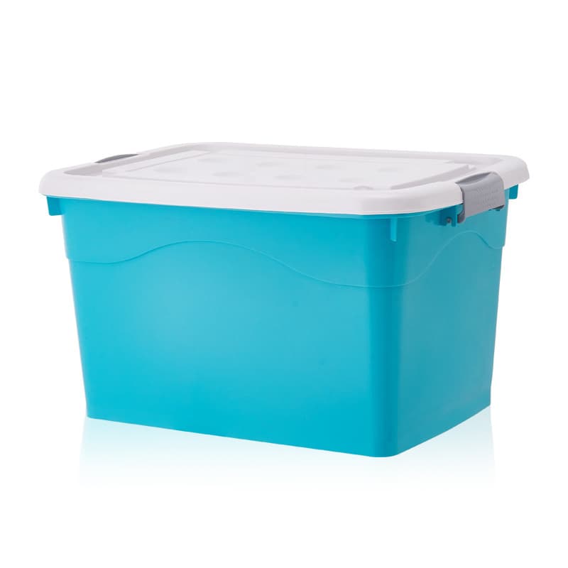 Storage Bin Tote Organizer Box with Durable and Secure Latching Lid