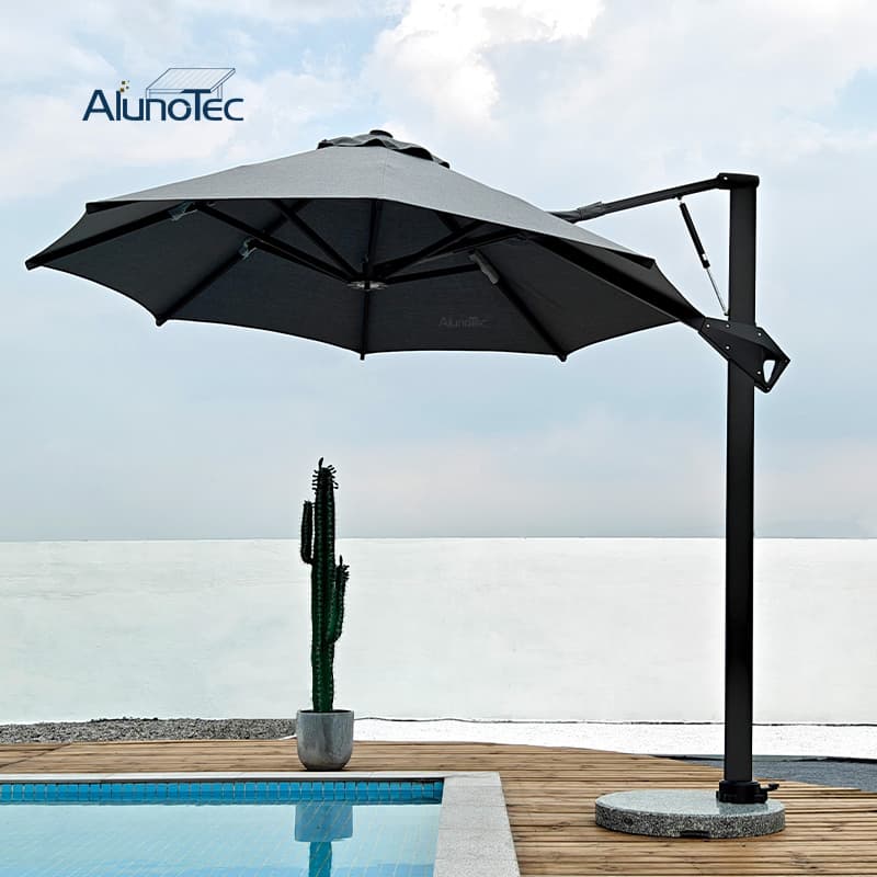 New Customized AlunoTec Carton Box 2.5X2.5m, 3X3m, 3.5X3.5m, 3X4m Commercial Outdoor Cantilever Umbrella