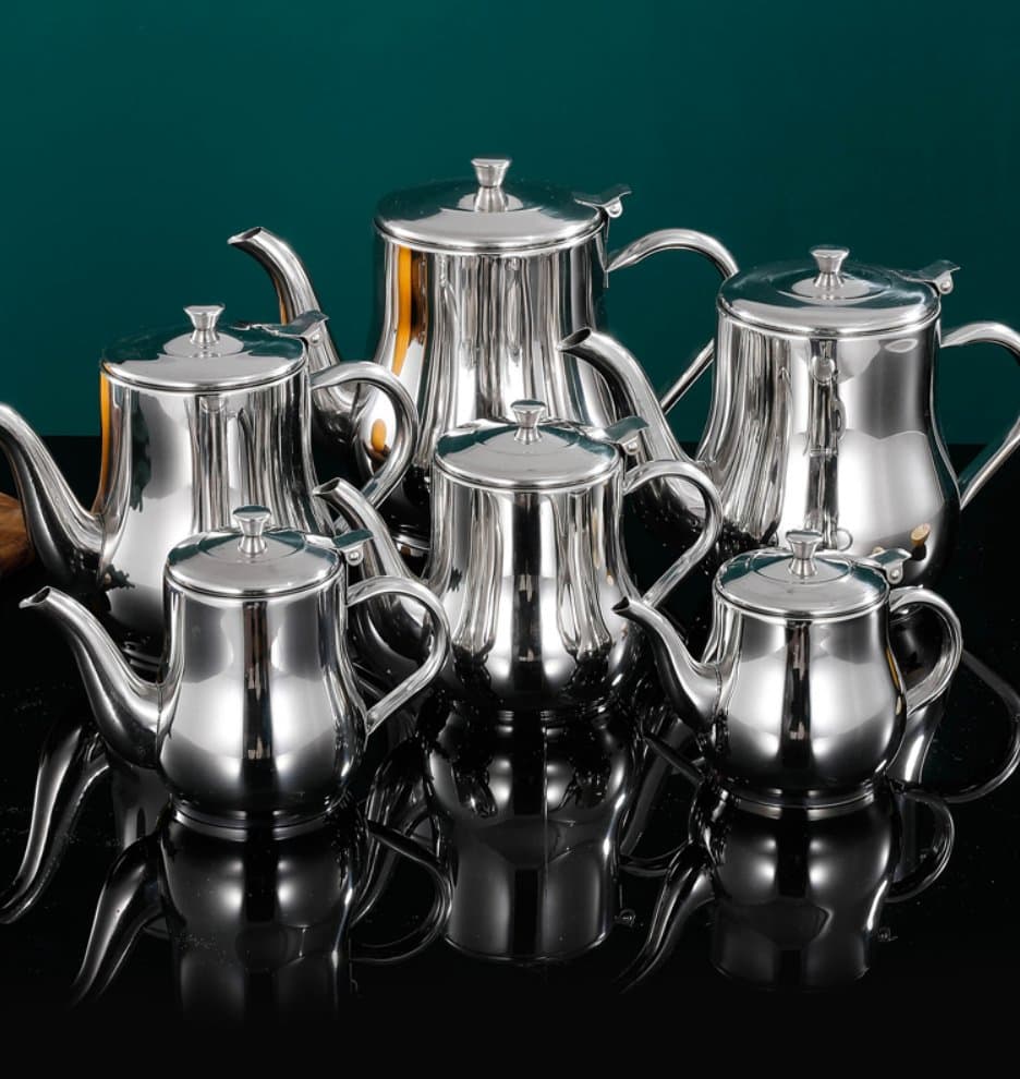 70oz Stainless Steel Oil Pot with Strainer, Drip-Free Kitchen Oil Dispenser, Middle East Arabic Coffee Pot
