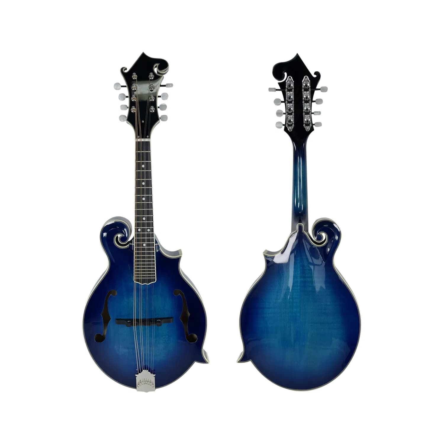 Afanti Ab Solid Flamed Maple Back and Side Blue Color F Mandolin