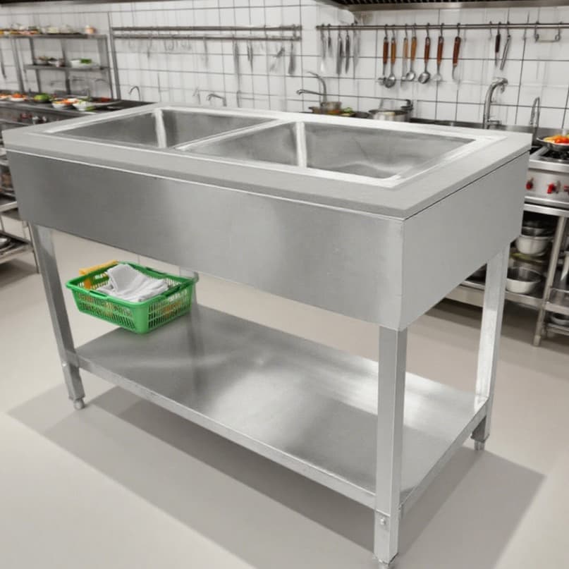 Efficient Double-Basin Stainless Steel Double Bowls Kitchen Sink
