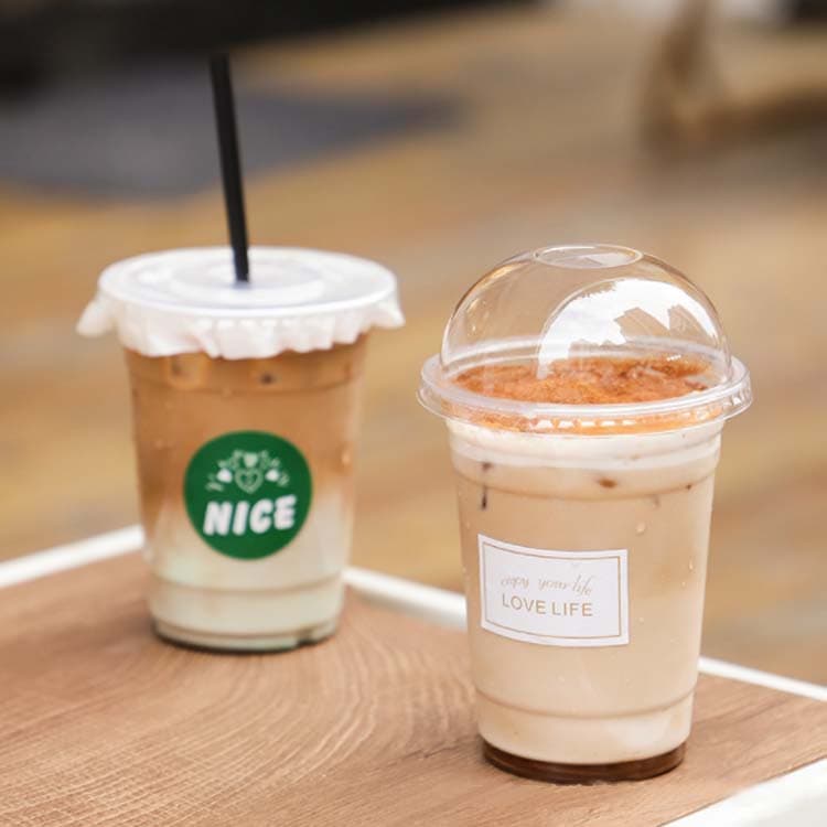 Wholesale Disposable PP Pet PLA Biodegradable Plastic with Customized Logo Color Coffee Cup