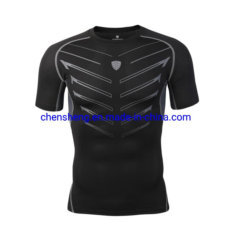 Men's Tights Training Sports Fitness Wear Running Short Sleeve Quick Dry T-Shirt Basketball Wear