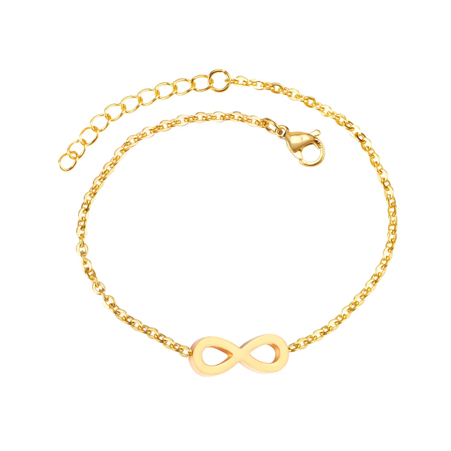 Ason Jewelry Minimalist Style Unlimited Symbol Bracelet Stainless Steel Gold Plated Bracelet
