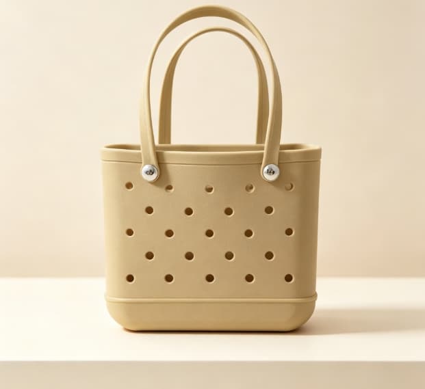 EVA Open Top Perforated Beach Tote Bag Lightweight Waterproof Washable Portable Travel Storage Handbag