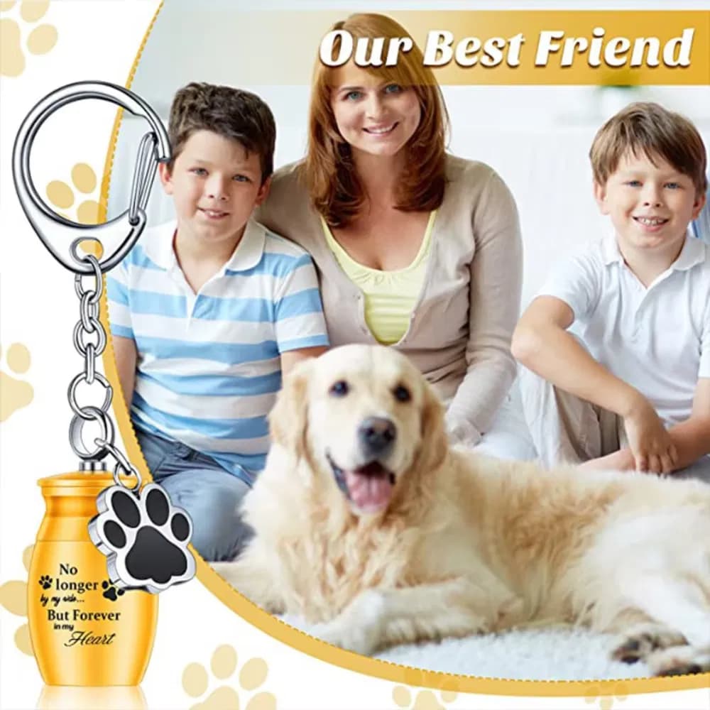 Stylish Cylinder Pet Urns Keychain Made of Stainless Steel