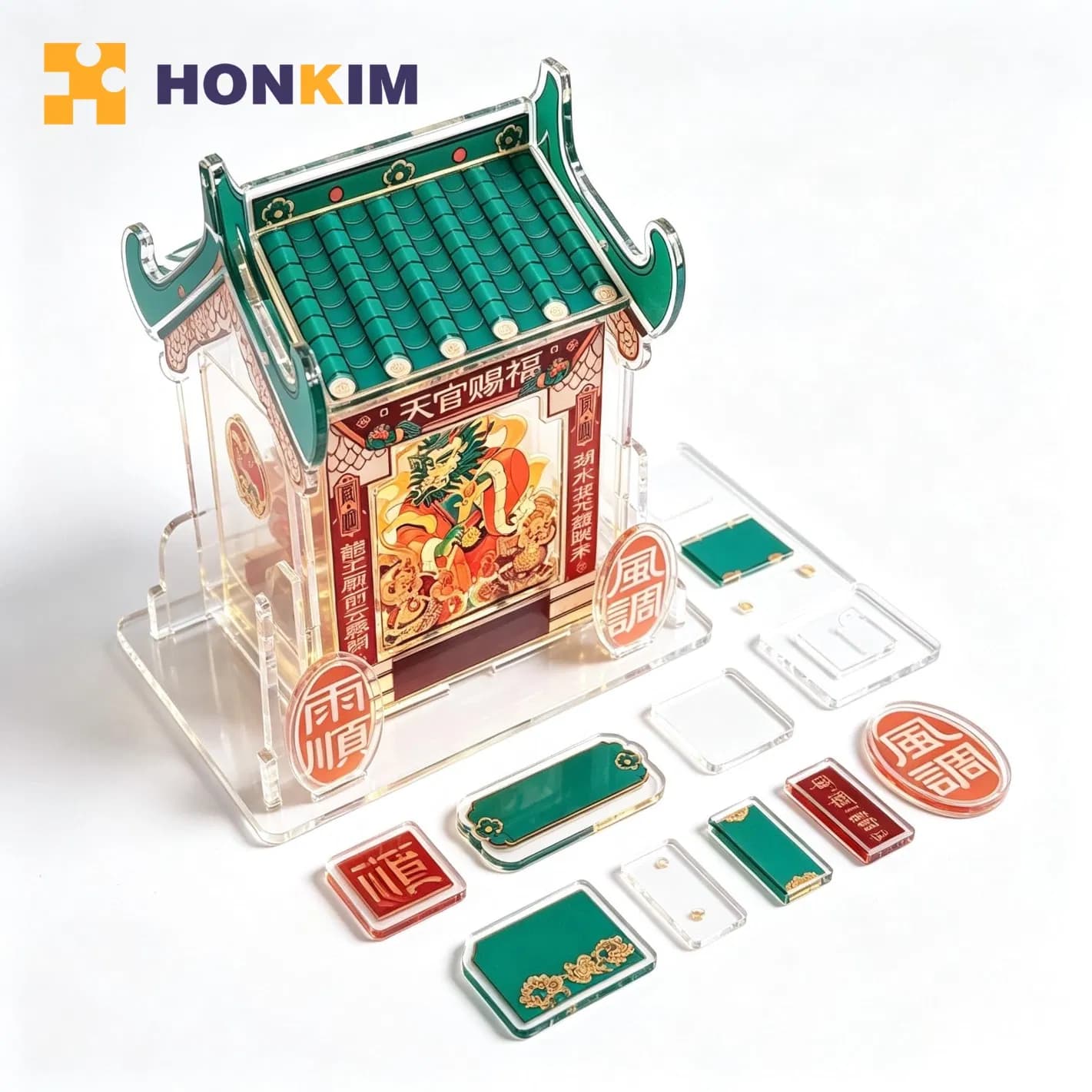 Premium Acrylic Traditional Pavilion Model with Built-in Lighting