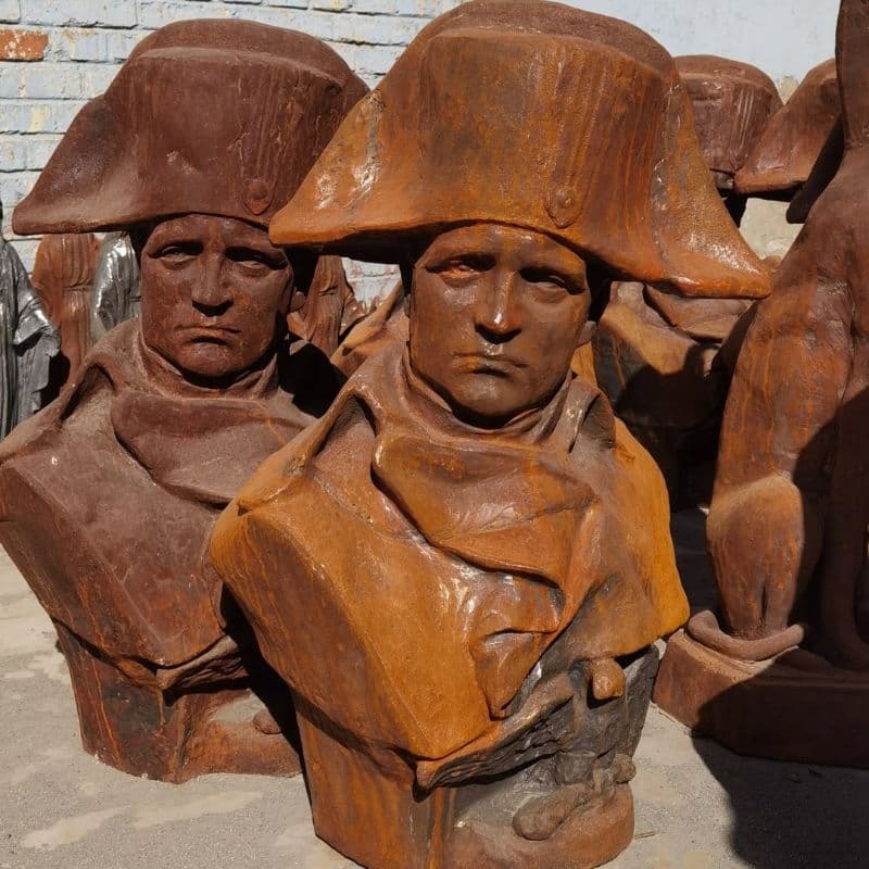 Majestic Cast Iron Napoleon Sculpture Durable Outdoor Garden Art Decor
