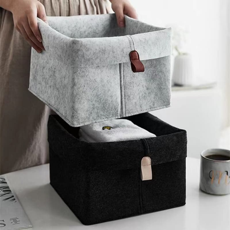 Eco-Friendly Felt Storage Baskets for Snacks and Household Items