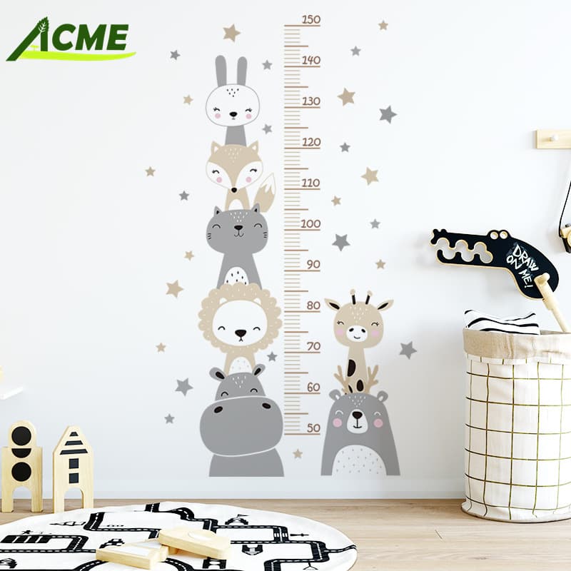 Cartoon Cute Wall Stickers Cute Tilted Head Nature Animal Self-Adhesive Wall Stickers for Children's Room Decoration