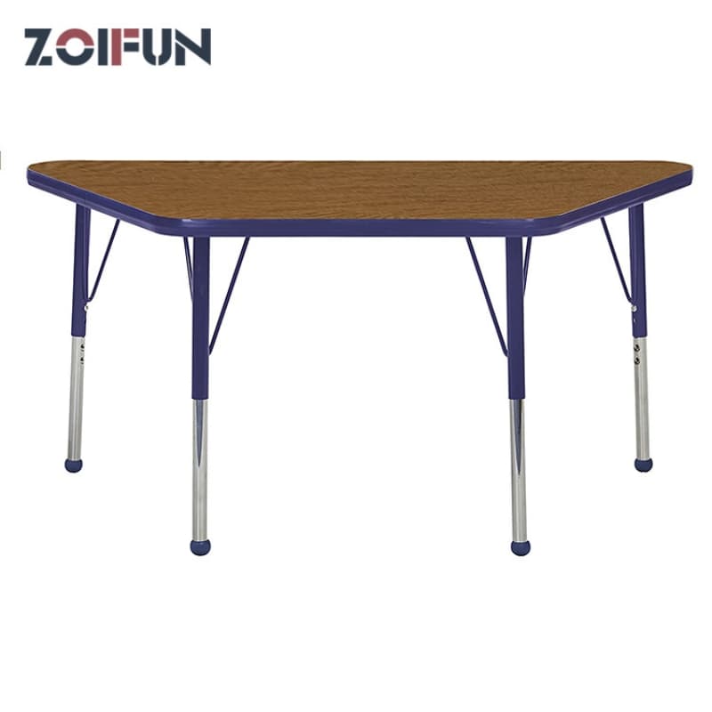 Trapezoid Shape Adjustable Height Multi-Function Desks; School Library Table Set