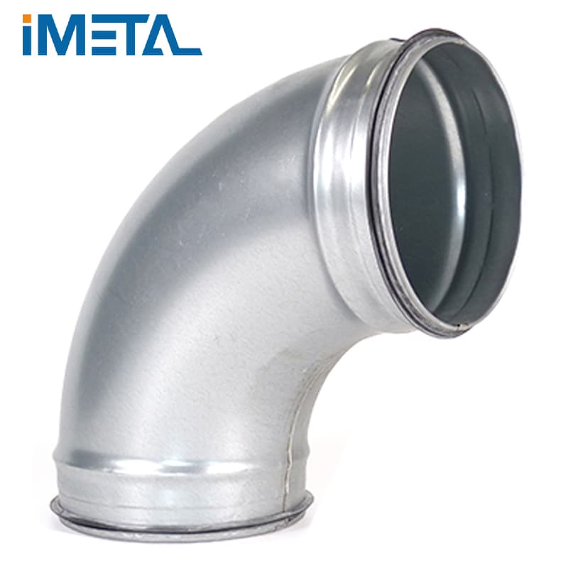 HVAC Round Metal Inlet Outlet Elbow Bend Ventilation Dryer Vent Pipe Fitting