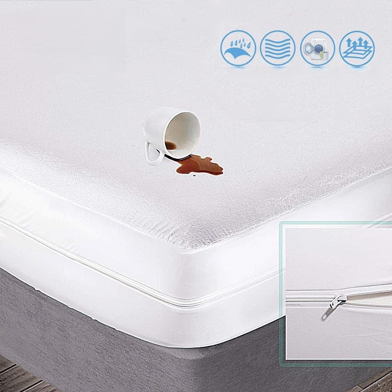 Made in China Wholesale Cotton Terry Waterproof Mattress Encasement with Zipper