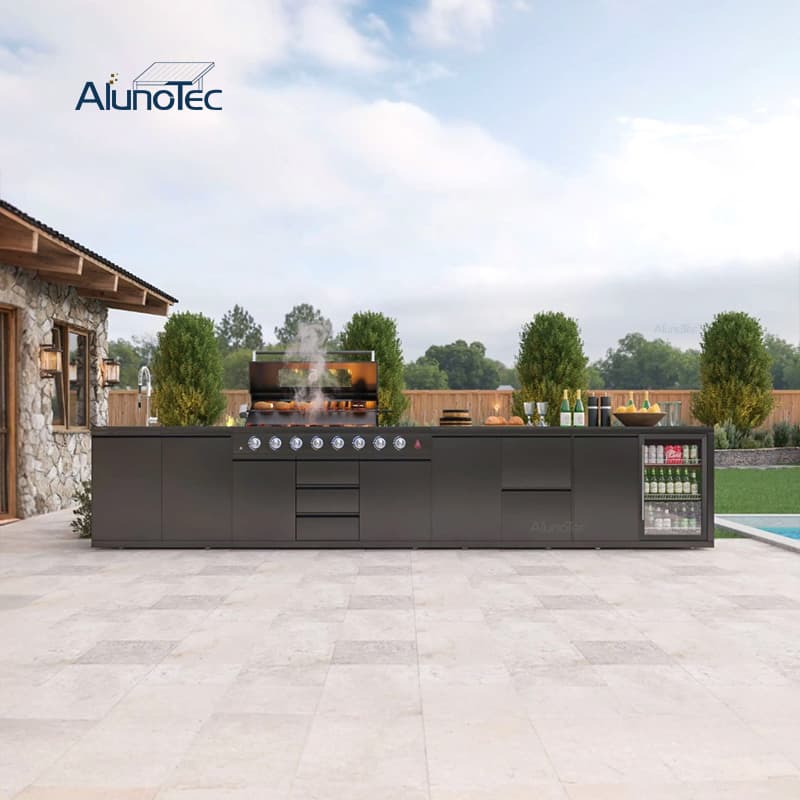 Stainless Steel Easily Cleaned AlunoTec Wooden Box Camping Stove Grill