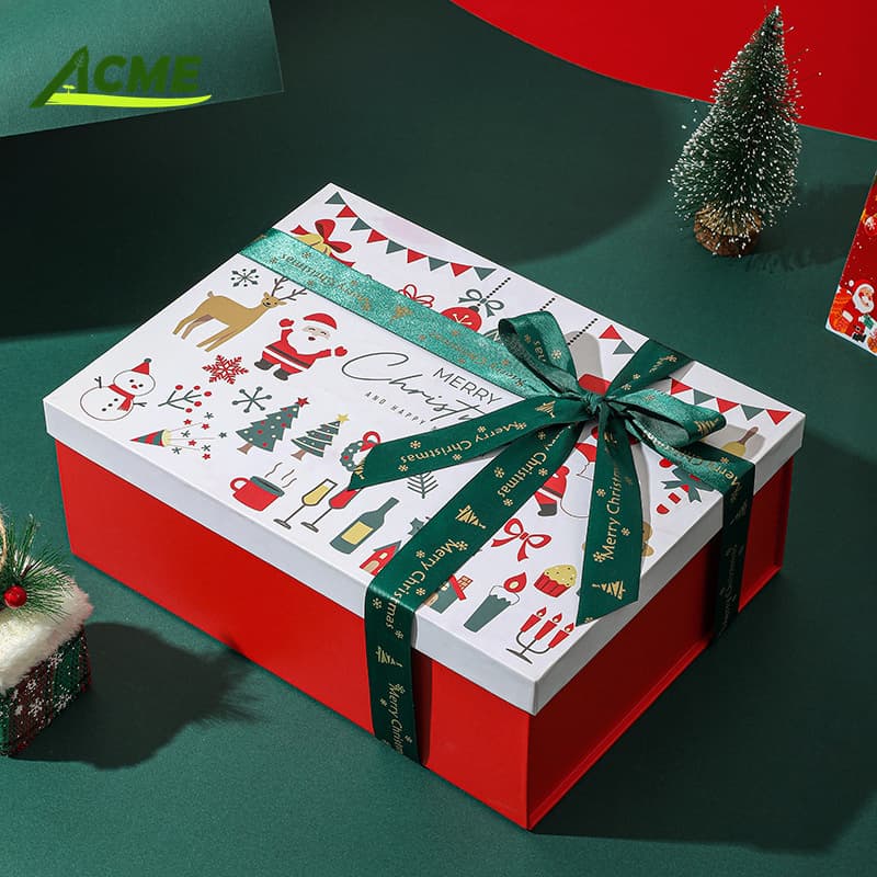 Custom Printed Cartoon Xmas Pattern Large Size Holiday Surprise Gift Box