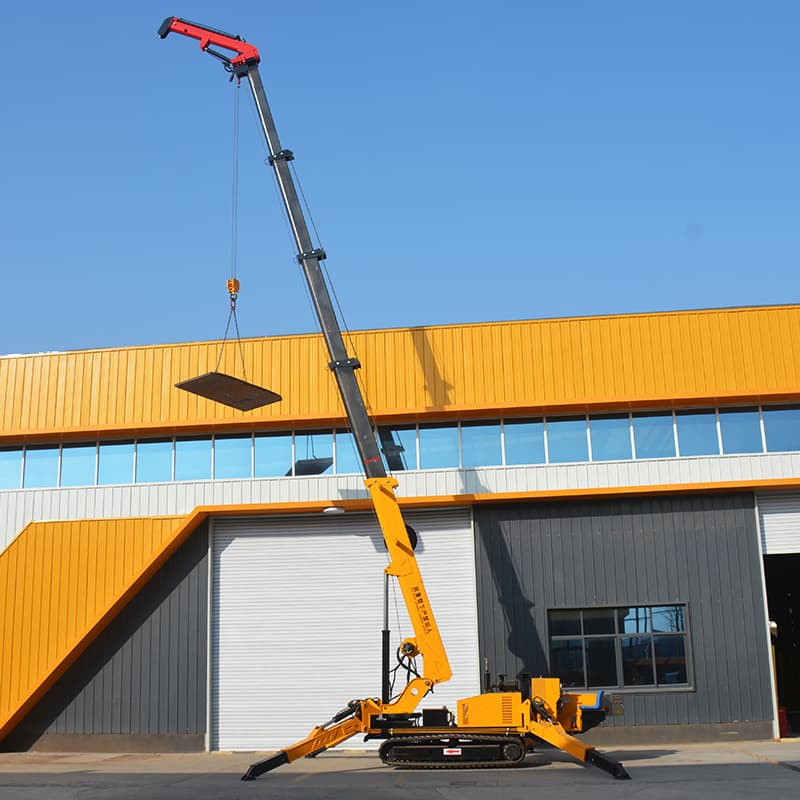 Mini 5tons Narrow Space Telescopic Crawler Spider Crane with Folding Boom