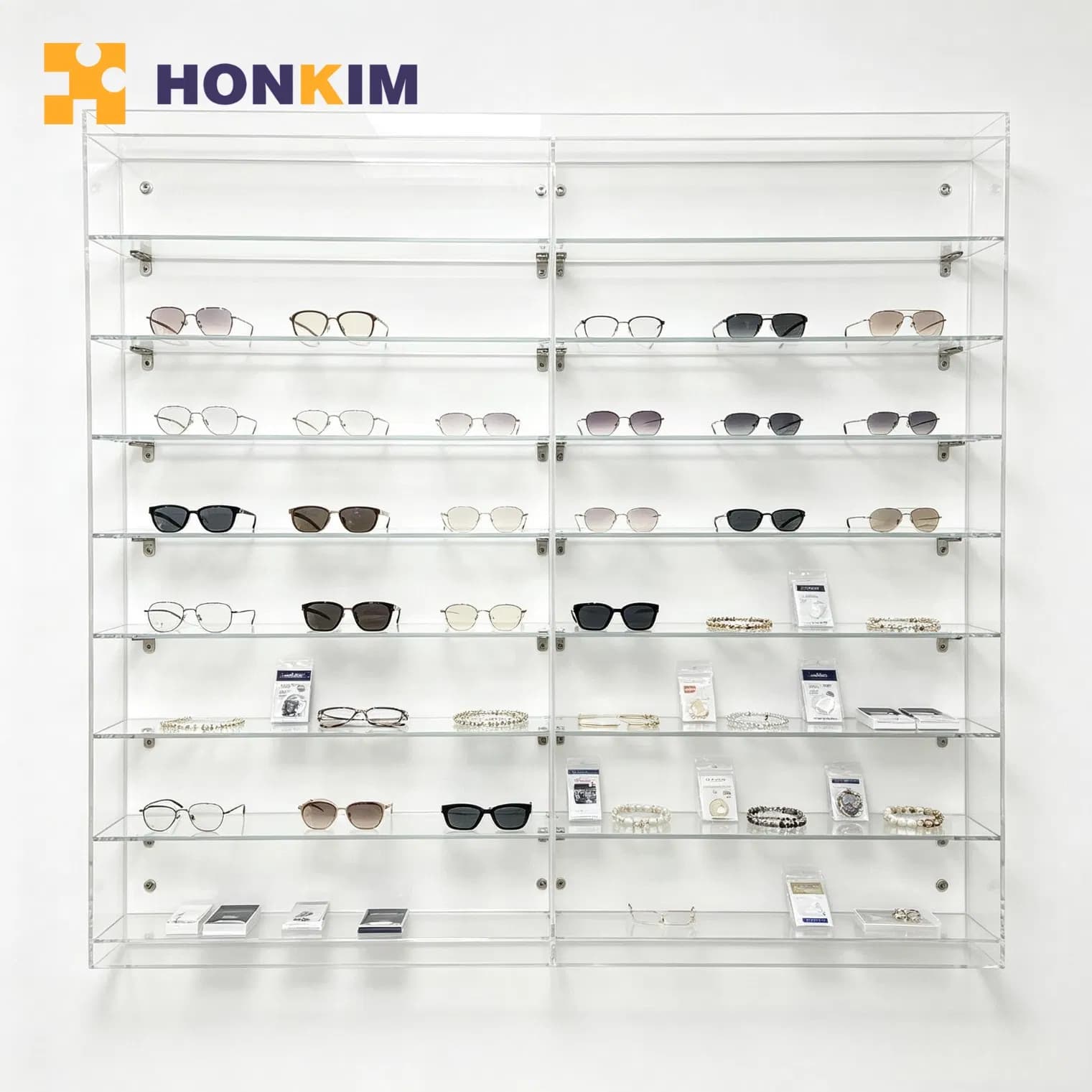 Easy Clean Acrylic Wall Display Rack for Eyewear Perfume Home Bedroom Use
