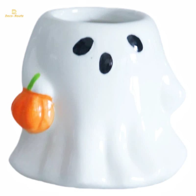 Ghost Ornament Ceramic Cup Halloween Tabletop Decor Small Holiday Gift Mug