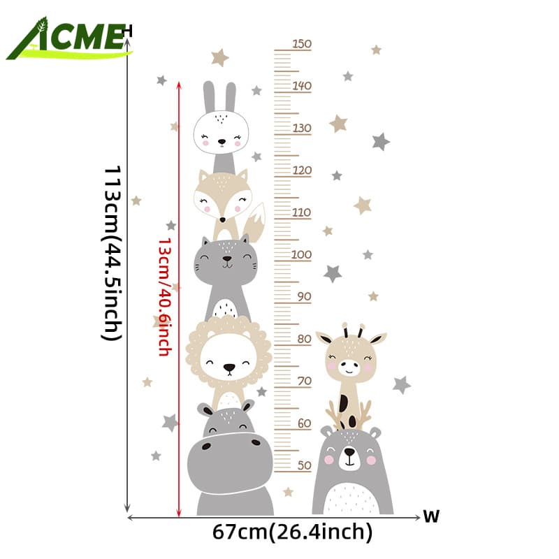 Removable Kids Growth Chart Wall Sticker for Nursery