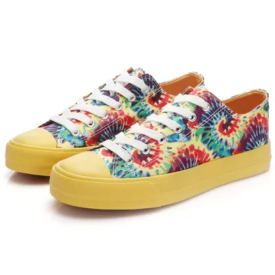 High-Quality Yellow Canvas Shoes Anti-Slippery Lace-up Casual Shoes