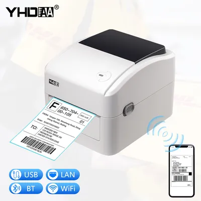 High Quality 4X6 Waybill Printer 21-115mm Adjustable Paper Width 4 Inch Thermal Shipping Label Printer, with USB/WiFi/Bt/LAN Interface Optional