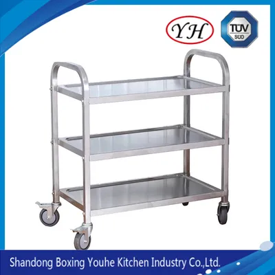 Kitchen Equipment Stainless Steel Trolley with Wheels / Baking Tray Trolley Use for Bakery
