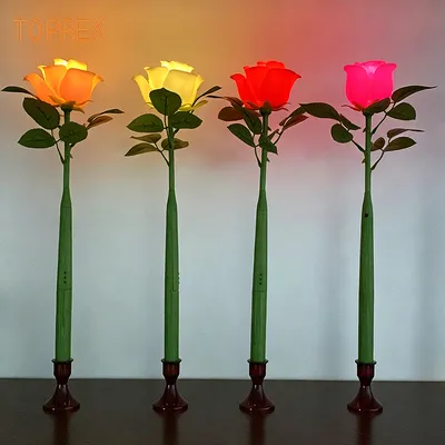 Toprex Portable Handheld Dynamic Rose Light Supporting Remote Control and Multiple Color Options