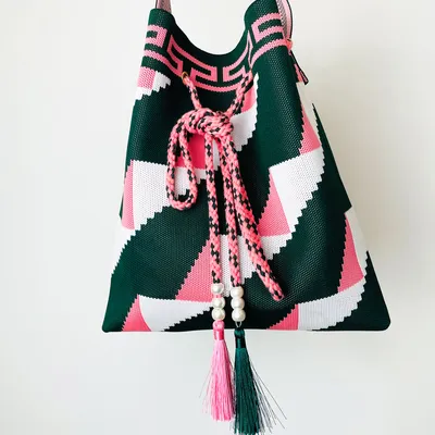 Fashionable Knitted Ladies Shoulder Bag Tote Bag Clutch Bag for Daily Work/ Traveling/Home Textile/