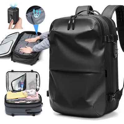 Expandable Backpack with Vacuum Anti-Odour Tsa Lock Compression Travel Backpack