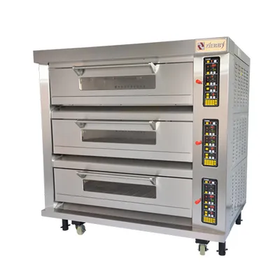 Food Processing Machine French Style 3 Deck 12 Trays Electric Deck Oven for Artisan Bread & Pastry Bakery