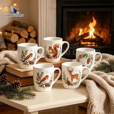 China Ceramic Manufacturer Christmas Festival Holiday Coffee Cup Custom Gift Mug