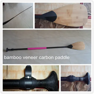 Bamboo Veneer Blade High End All Carbon Sup Paddleboard Paddle
