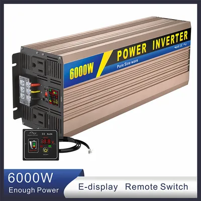 6000W Power Inverter for Car 12V to 220V Car Power Converter Outlet Us CE FCC