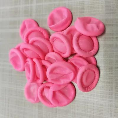 ESD Rubber Finger Cots Industrial Use Pink Latex Finger Stall Anti-Static