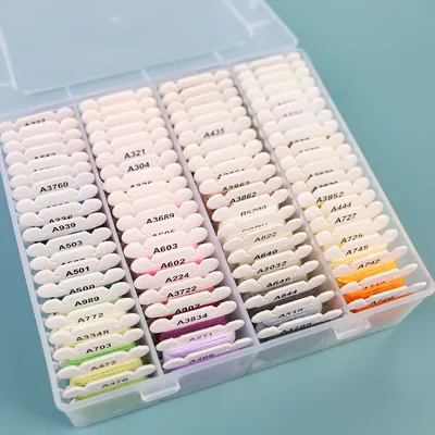 26s/2 4m 80 Colors Cross Stitch Cotton Embroidery Thread with Storage Box